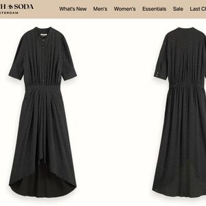 Scotch & Soda High Low Polka Dot Midi Dress Size 34 NWT